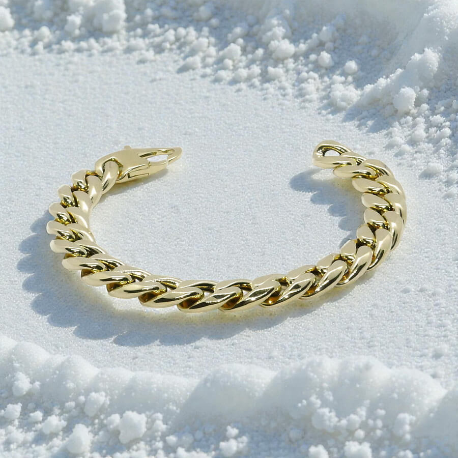 Pulsera Barbada de Oro Amarillo de 18k para Hombre – 21 cm – 1,10 cm – 20,30 g - Imagen 5