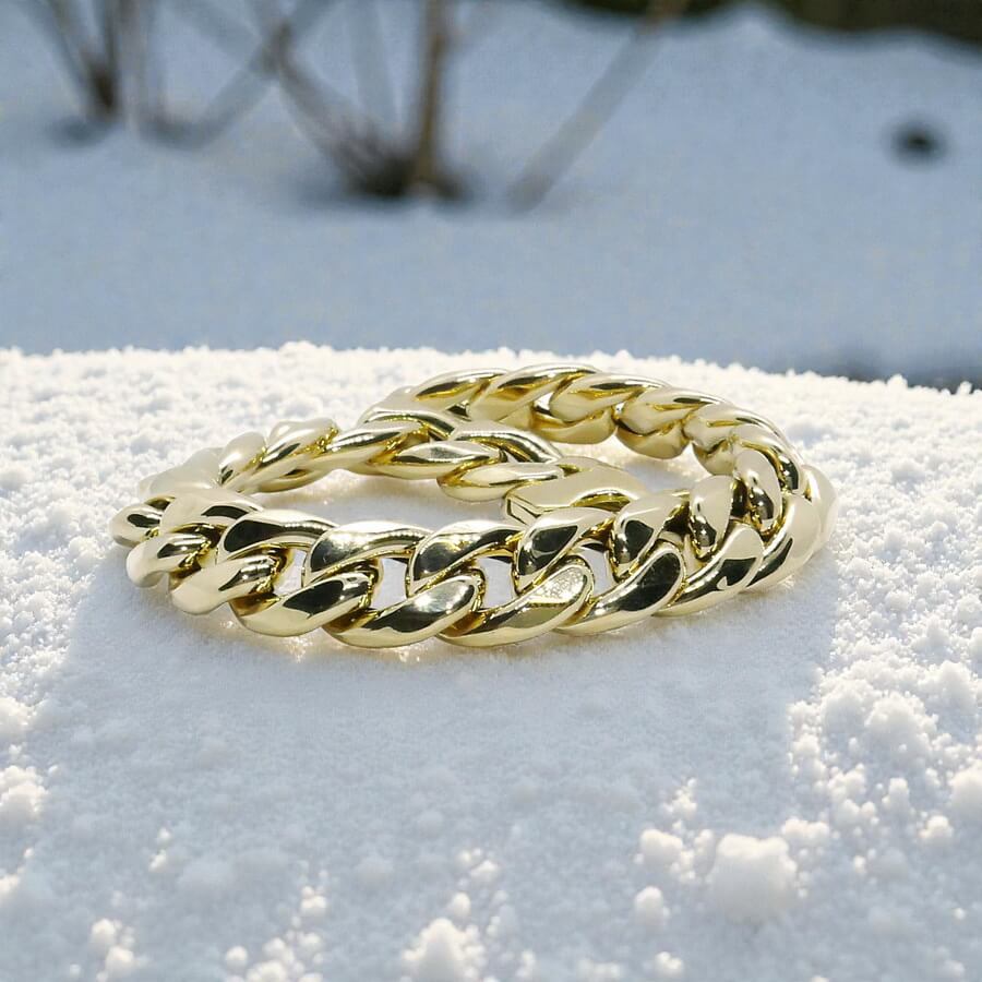 Pulsera Barbada de Oro Amarillo de 18k para Hombre – 21 cm – 1,10 cm – 20,30 g - Imagen 7