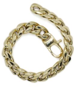 Pulsera Barbada de Oro Amarillo de 18k para Hombre – 21 cm – 1,10 cm – 20,30 g - Imagen 8