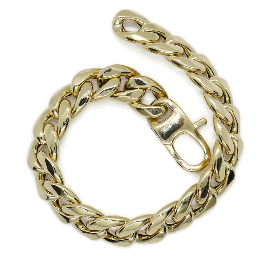 Pulsera Barbada de Oro Amarillo de 18k para Hombre – 21 cm – 1,10 cm – 20,30 g - Imagen 8