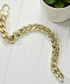 Pulsera Barbada de Oro Amarillo de 18k para Hombre – 21 cm – 1,10 cm – 20,30 g - Imagen 10