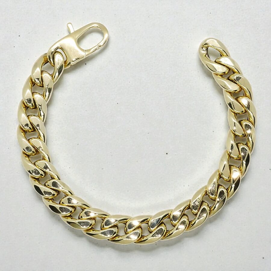 Pulsera Barbada de Oro Amarillo de 18k para Hombre – 21 cm – 1,10 cm – 20,30 g - Imagen 4