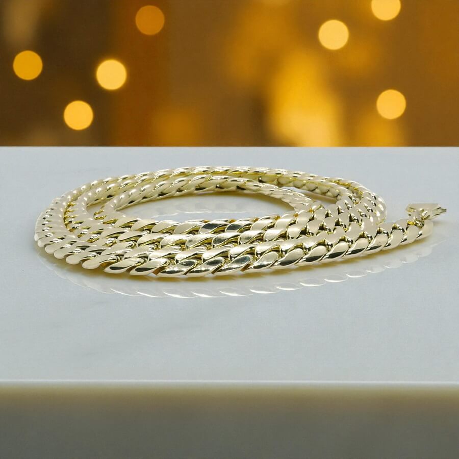 Never say Never-Cadena Barbada para Hombre y mujer de Oro Amarillo 18k de 6.00mm de ancha y 60cm de largo – 12.30 g - Imagen 5