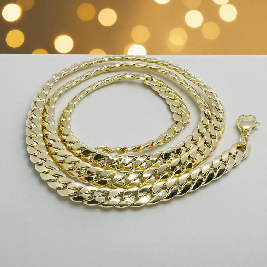 Never say Never-Cadena Barbada para Hombre y mujer de Oro Amarillo 18k de 6.00mm de ancha y 60cm de largo – 12.30 g - Imagen 6