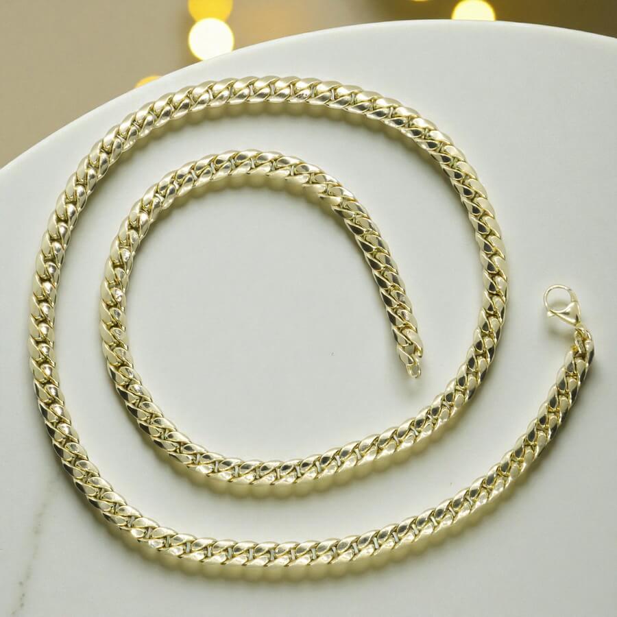 Never say Never-Cadena Barbada para Hombre y mujer de Oro Amarillo 18k de 6.00mm de ancha y 60cm de largo – 12.30 g - Imagen 4