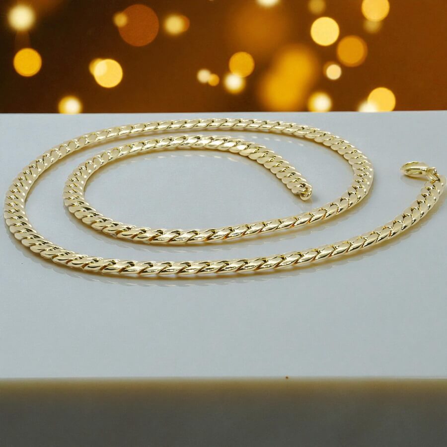 Never say Never-Cadena Barbada para Hombre y mujer de Oro Amarillo 18k de 6.00mm de ancha y 60cm de largo – 12.30 g - Imagen 8