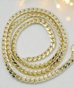Never say Never-Cadena Barbada para Hombre y mujer de Oro Amarillo 18k de 6.00mm de ancha y 60cm de largo – 12.30 g