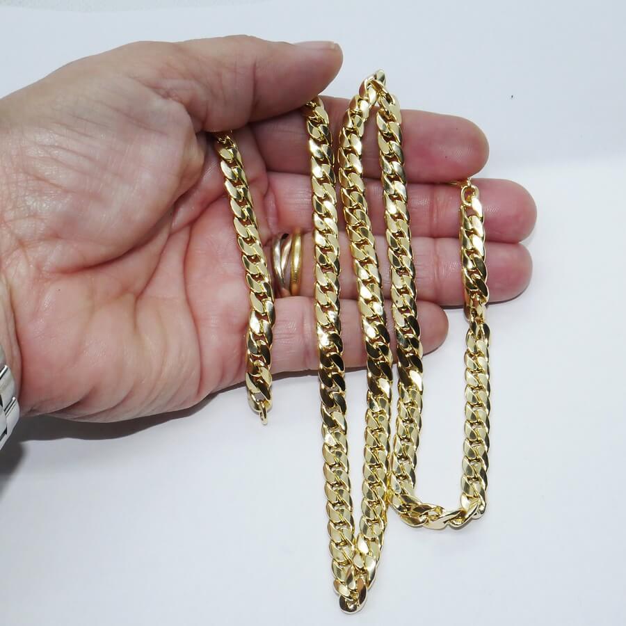 Never say Never-Cadena Barbada para Hombre y mujer de Oro Amarillo 18k de 6.00mm de ancha y 60cm de largo – 12.30 g - Imagen 3