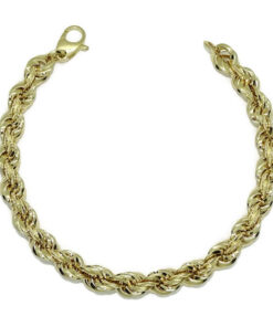 Pulsera cordón de Oro Amarillo de 18k – 8,00 mm – para hombre y mujer. 13.40gr