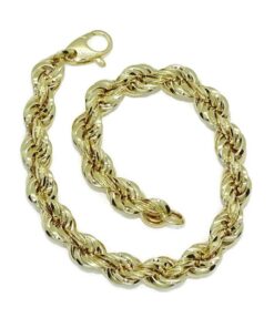 Pulsera cordón de Oro Amarillo de 18k – 8,00 mm – para hombre y mujer. 13.40gr - Imagen 5