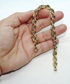Pulsera cordón de Oro Amarillo de 18k – 8,00 mm – para hombre y mujer. 13.40gr - Imagen 3