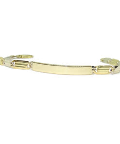 Pulsera Never Say Never de Oro Bicolor 18k para Hombre con Placa Grabable - Imagen 4
