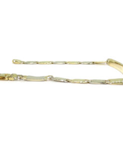 Pulsera Never Say Never de Oro Bicolor 18k para Hombre con Placa Grabable - Imagen 5