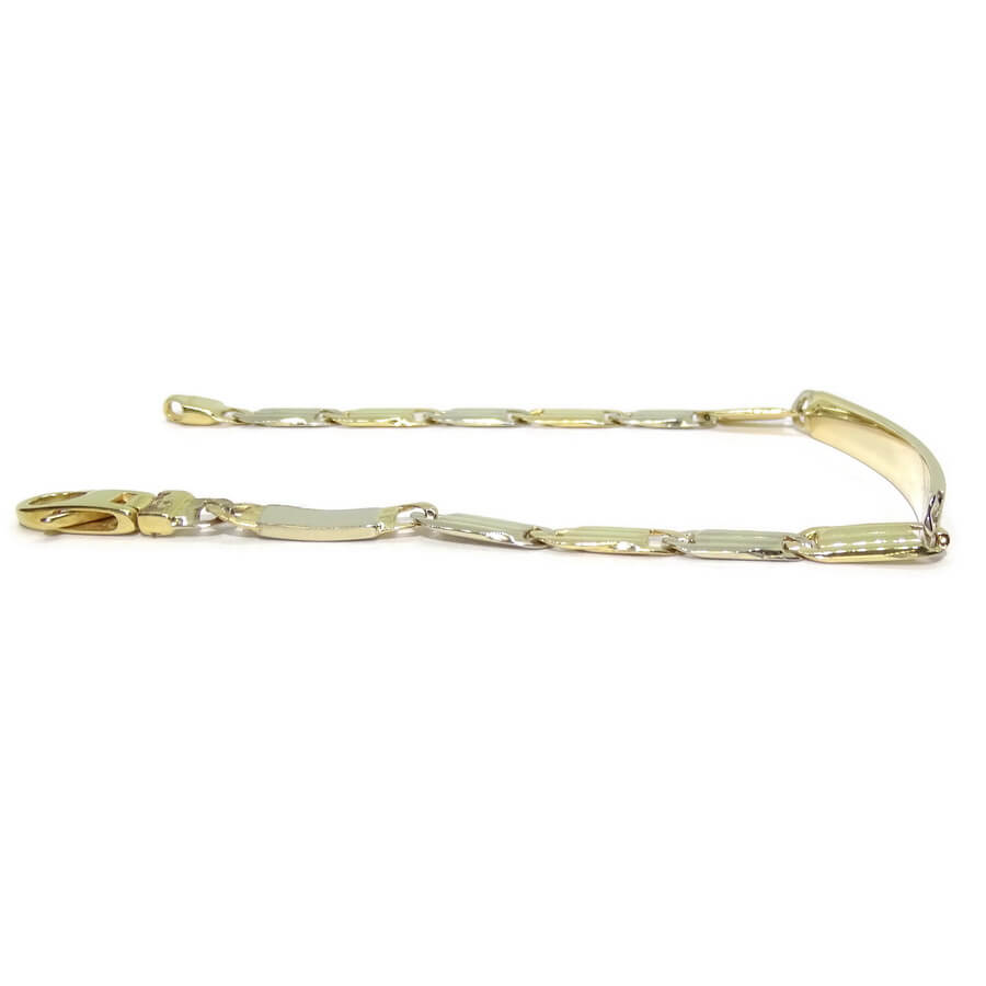 Pulsera Never Say Never de Oro Bicolor 18k para Hombre con Placa Grabable - Imagen 5