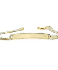 Pulsera Never Say Never de Oro Bicolor 18k para Hombre con Placa Grabable - Imagen 8