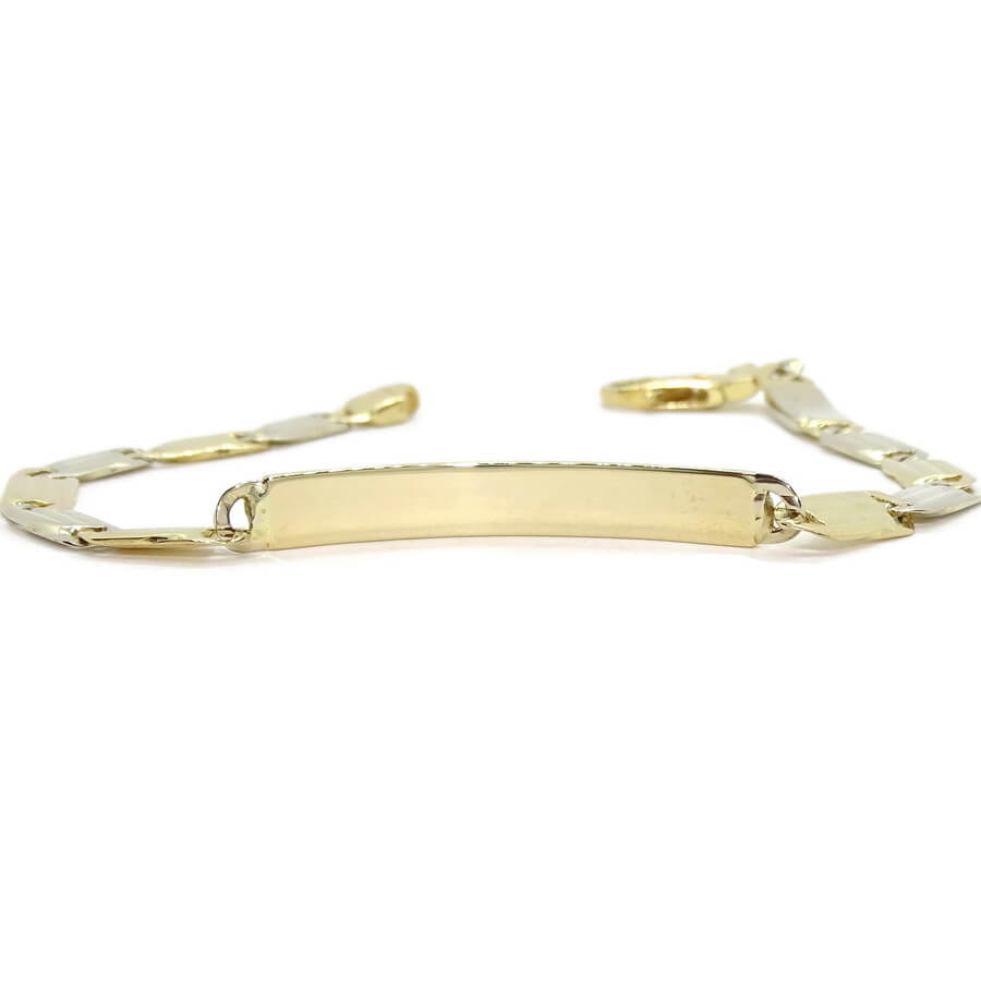 Pulsera Never Say Never de Oro Bicolor 18k para Hombre con Placa Grabable - Imagen 8