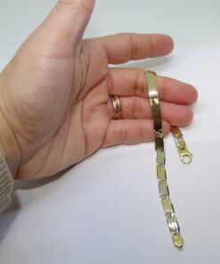 Pulsera Never Say Never de Oro Bicolor 18k para Hombre con Placa Grabable - Imagen 3