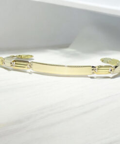 Pulsera Never Say Never de Oro Bicolor 18k para Hombre con Placa Grabable - Imagen 7