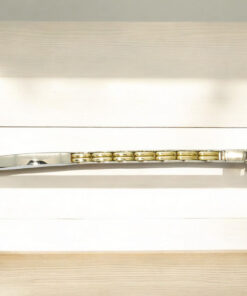 Pulsera Hombre Oro 18k con Placa Bicolor Oro Amarillo y Blanco 5 mm Cierre de Seguridad - Imagen 4