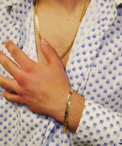 Alternative view of Pulsera de Oro 18k para Hombre 7 mm Maciza – Cadena Ojo de Tigre con Cierre Mosquetón