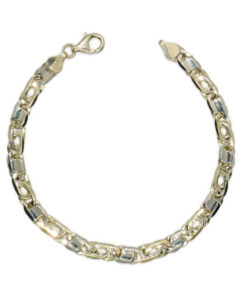 Pulsera de Oro 18k para Hombre 7 mm Maciza – Cadena Ojo de Tigre con Cierre Mosquetón