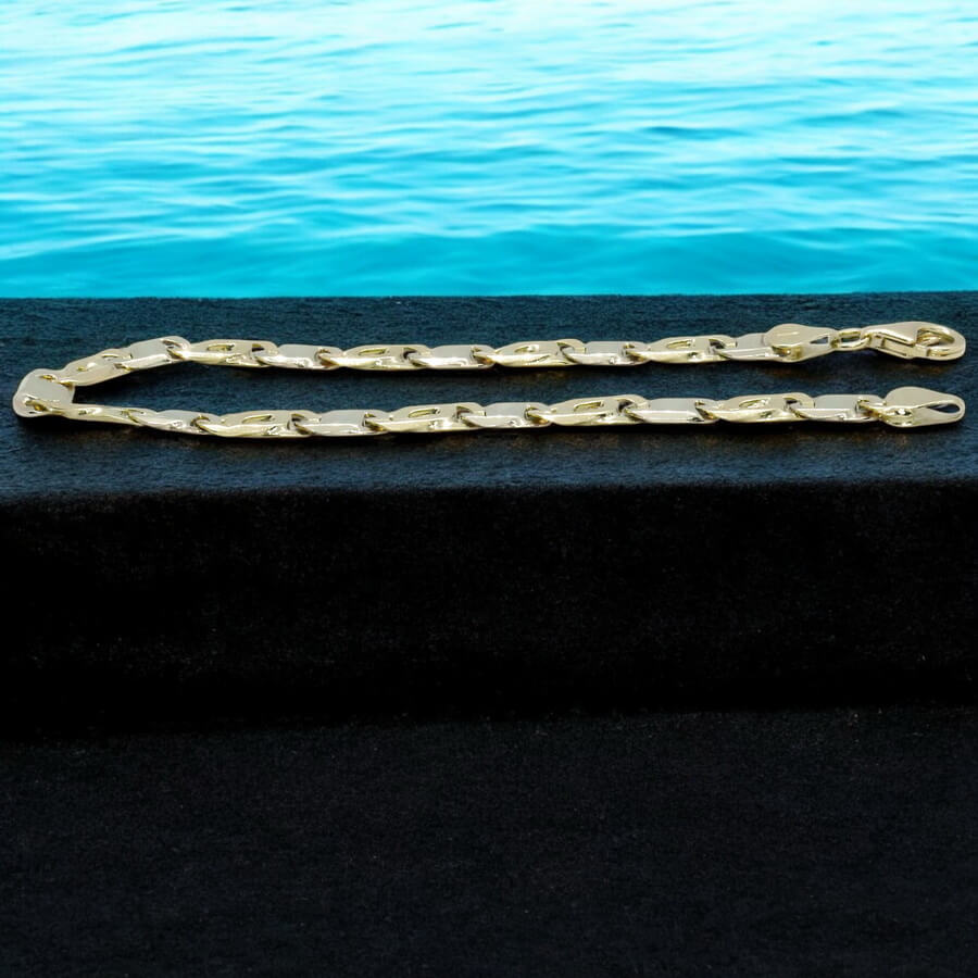 Pulsera de Oro 18k para Hombre 7 mm Maciza – Cadena Ojo de Tigre con Cierre Mosquetón - Imagen 5