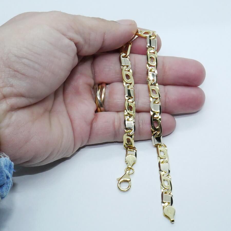 Pulsera de Oro 18k para Hombre 7 mm Maciza – Cadena Ojo de Tigre con Cierre Mosquetón - Imagen 4