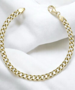 Pulsera Never Say Never de Oro Amarillo 18k para Hombre – Cadena Barbada Maciza - Imagen 4