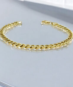 Pulsera Never Say Never de Oro Amarillo 18k para Hombre – Cadena Barbada Maciza - Imagen 5