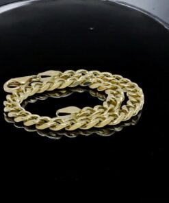 Pulsera Never Say Never de Oro Amarillo 18k para Hombre – Cadena Barbada Maciza - Imagen 6