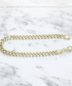 Pulsera Never Say Never de Oro Amarillo 18k para Hombre – Cadena Barbada Maciza - Imagen 7