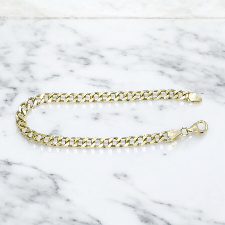Pulsera Never Say Never de Oro Amarillo 18k para Hombre – Cadena Barbada Maciza - Imagen 7