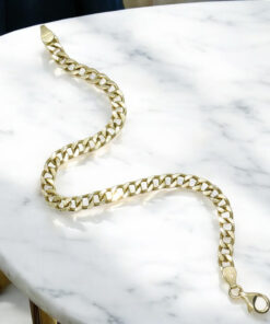 Pulsera Never Say Never de Oro Amarillo 18k para Hombre – Cadena Barbada Maciza - Imagen 9