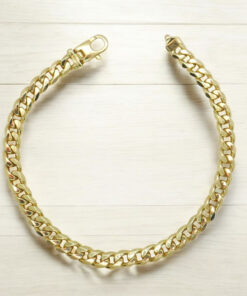 Pulsera de Oro 18k para Hombre 6 mm Maciza – Cadena Barbada con Cierre Mosquetón