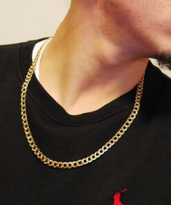Alternative view of Cadena Barbada de Oro 18 Quilates para Hombre 60 cm – Ancha, Elegante y Vistosa