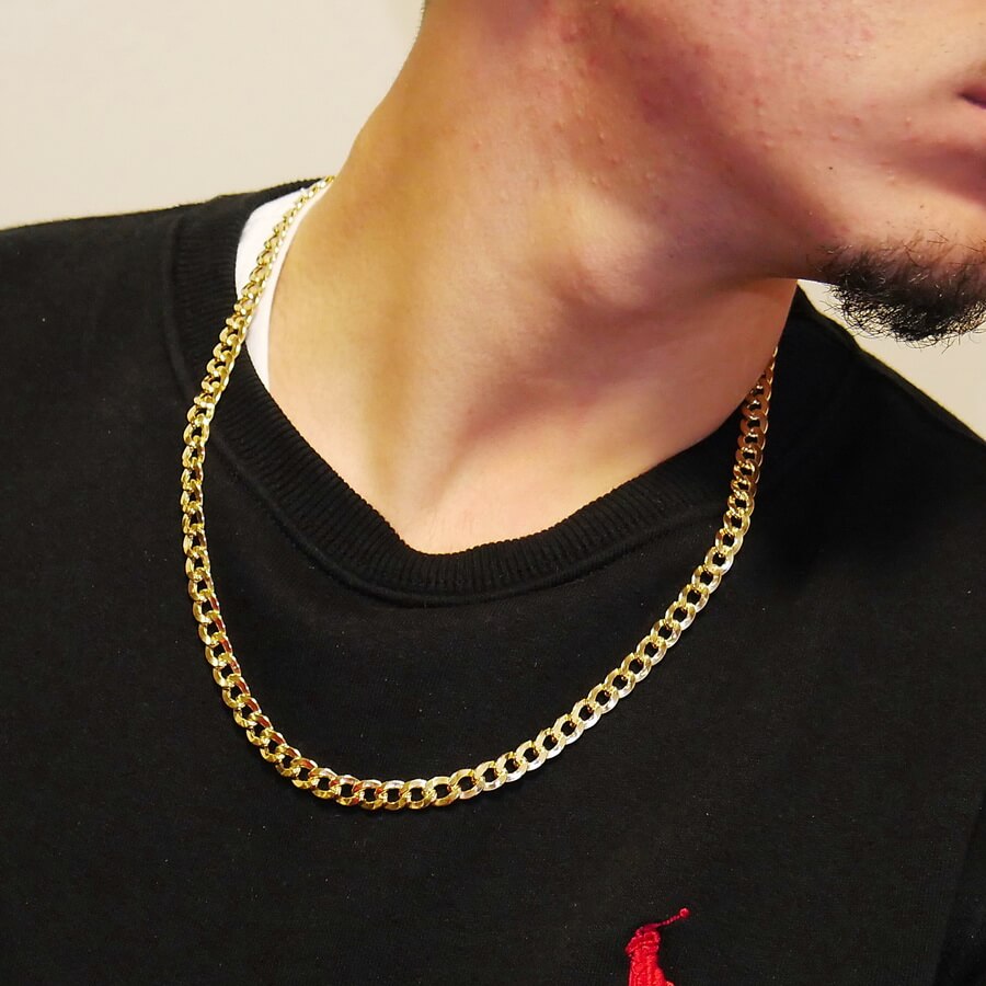 Cadena Barbada de Oro 18 Quilates para Hombre 60 cm – Ancha, Elegante y Vistosa - Imagen 2