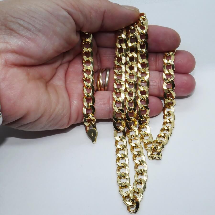 Cadena Barbada de Oro 18 Quilates para Hombre 60 cm – Ancha, Elegante y Vistosa - Imagen 3