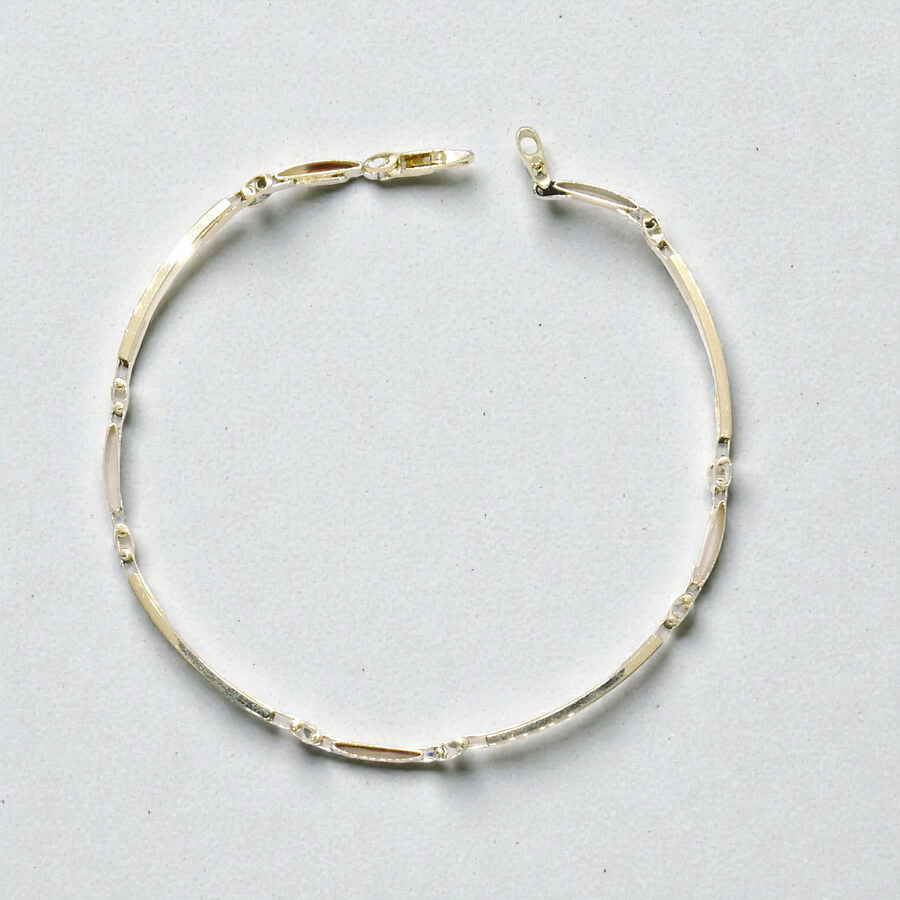 Pulsera Bicolor Oro 18k para Hombre 5 mm 20,5 cm – Eslabones Forrados - Imagen 8