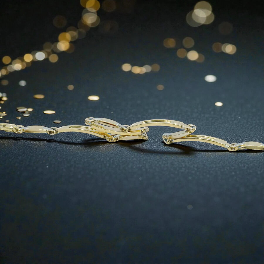 Pulsera Bicolor Oro 18k para Hombre 5 mm 20,5 cm – Eslabones Forrados - Imagen 4