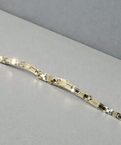 Pulsera Bicolor Oro 18k para Hombre 5 mm 20,5 cm – Eslabones Forrados - Imagen 7