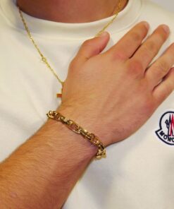 Alternative view of Pulsera Barbada Grande de Oro 18 Quilates para Hombre 21 cm – Fuerte, Clásica y Elegante
