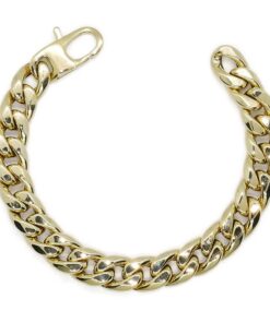 Pulsera Barbada Grande de Oro 18 Quilates para Hombre 21 cm – Fuerte, Clásica y Elegante