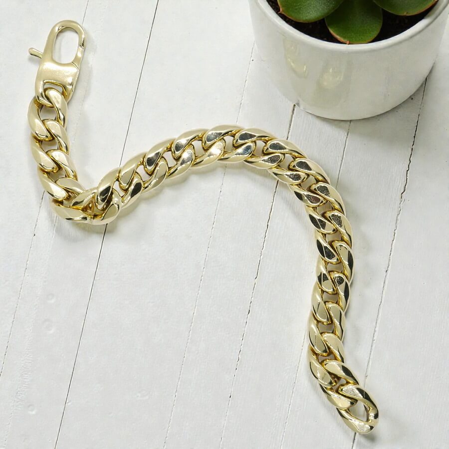 Pulsera Barbada Grande de Oro 18 Quilates para Hombre 21 cm – Fuerte, Clásica y Elegante - Imagen 9