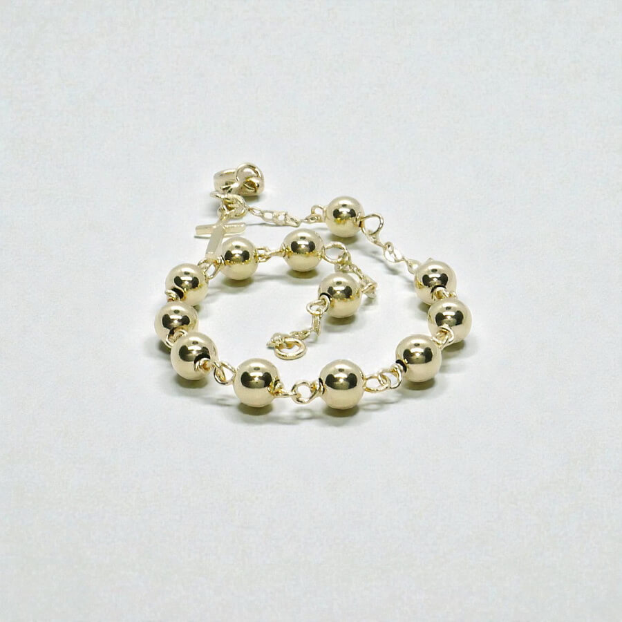 Pulsera Rosario de Oro 18k – Fe, Elegancia y Brillo Atemporal - Imagen 6
