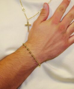 Pulsera Rosario de Oro 18k – Fe, Elegancia y Brillo Atemporal - Imagen 5