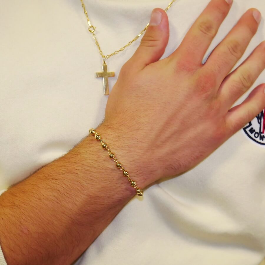 Pulsera Rosario de Oro 18k – Fe, Elegancia y Brillo Atemporal - Imagen 5
