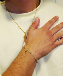 Alternative view of Pulsera Rosario de Oro 18k – Fe, Elegancia y Brillo Atemporal