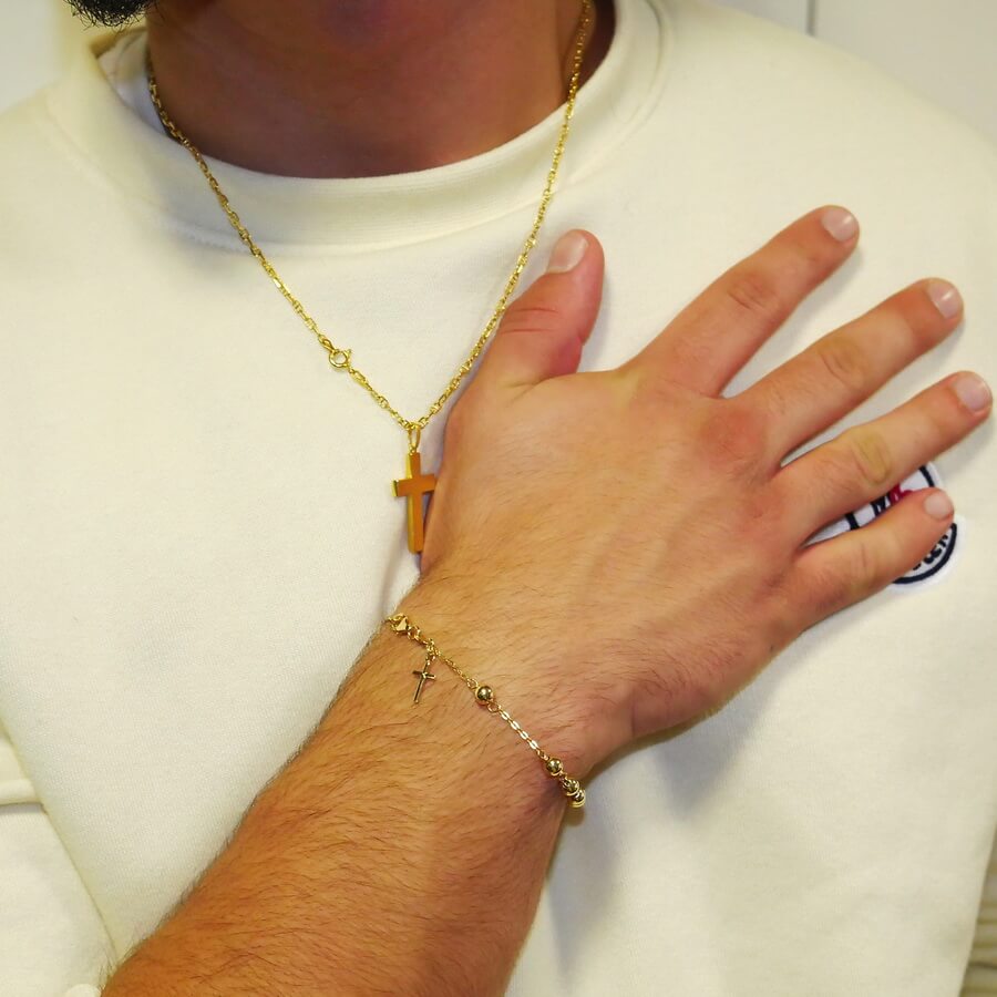 Pulsera Rosario de Oro 18k – Fe, Elegancia y Brillo Atemporal - Imagen 2