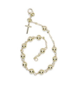 Pulsera Rosario de Oro 18k – Fe, Elegancia y Brillo Atemporal