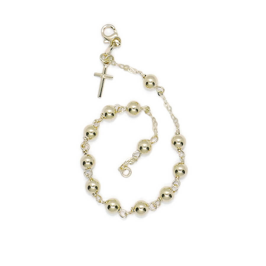 Pulsera Rosario de Oro 18k – Fe, Elegancia y Brillo Atemporal